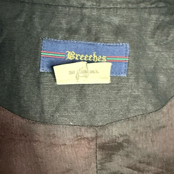 Vintage Breeches Double Breasted Linen Black  Vest with Gold Accents Size 6 - Picture 5 of 8